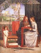 Dante Gabriel Rossetti The Girlhood of Mary Virgin Sweden oil painting artist